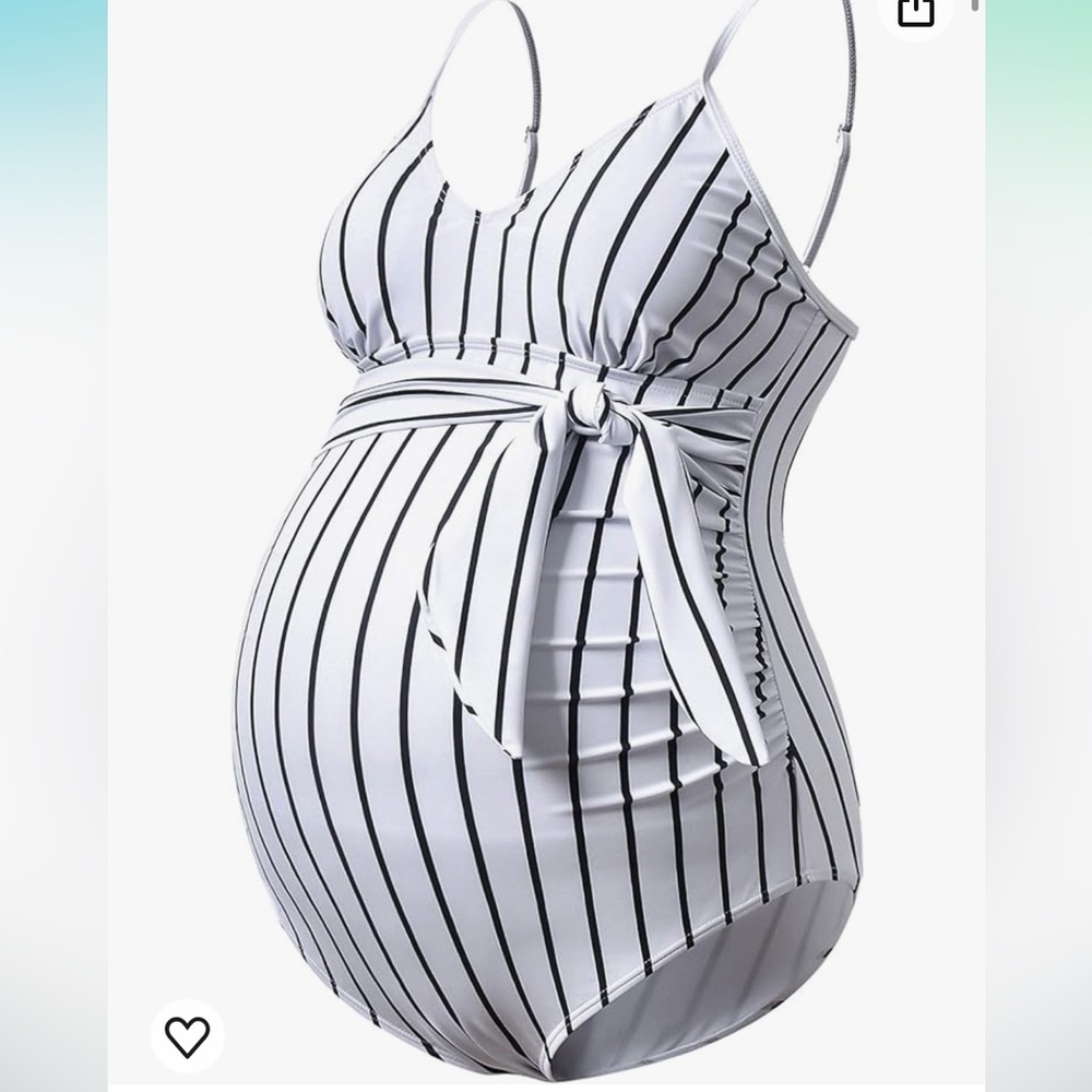 Stripe maternity swimsuit size small